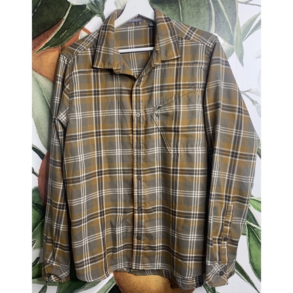 Toad Co Mens Small Plaid Button Front Long Sleeve Shirt
